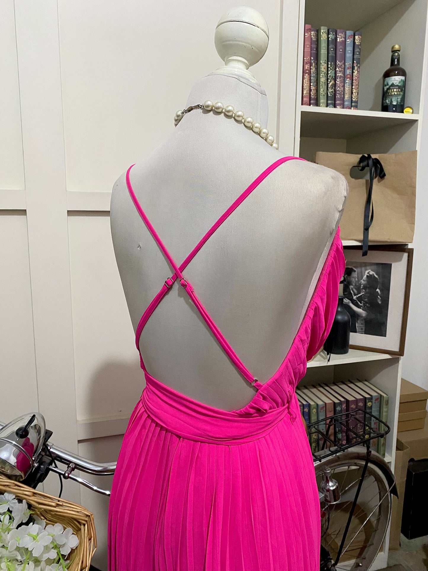 Leiana, enterizo holgado fucsia tirantes